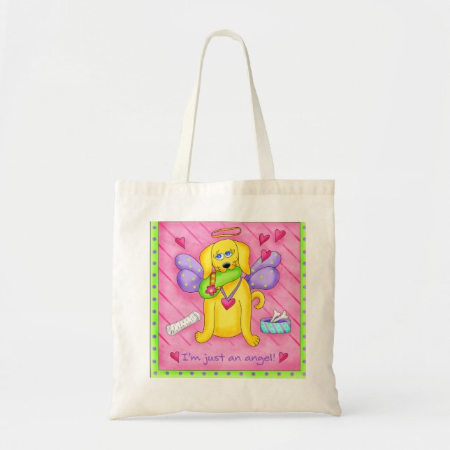 Bolsa Tote Cachorro Amarelo do Ouro Angel com Calçado (Frente)