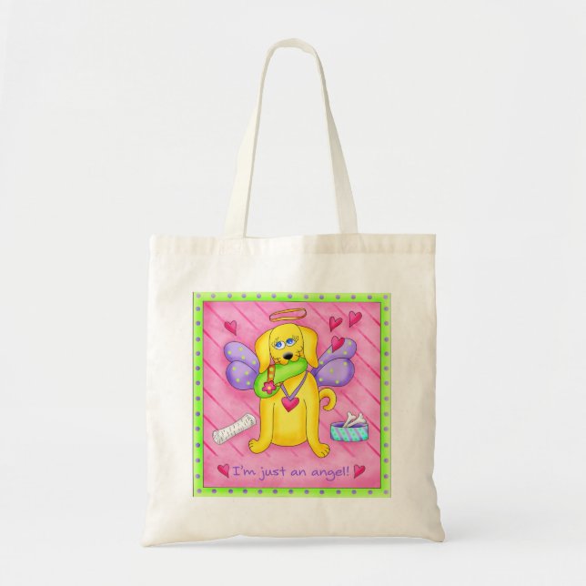 Bolsa Tote Cachorro Amarelo do Ouro Angel com Calçado (Frente)