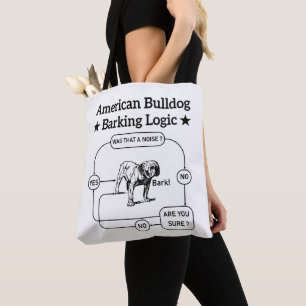 Bolsa Tote Cachorro Americano Bulldog Lógica Amantes de Cães 