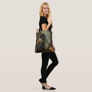 Bolsa Tote Cachorro Beagle Pilotando Moto de Corrida no Hallo