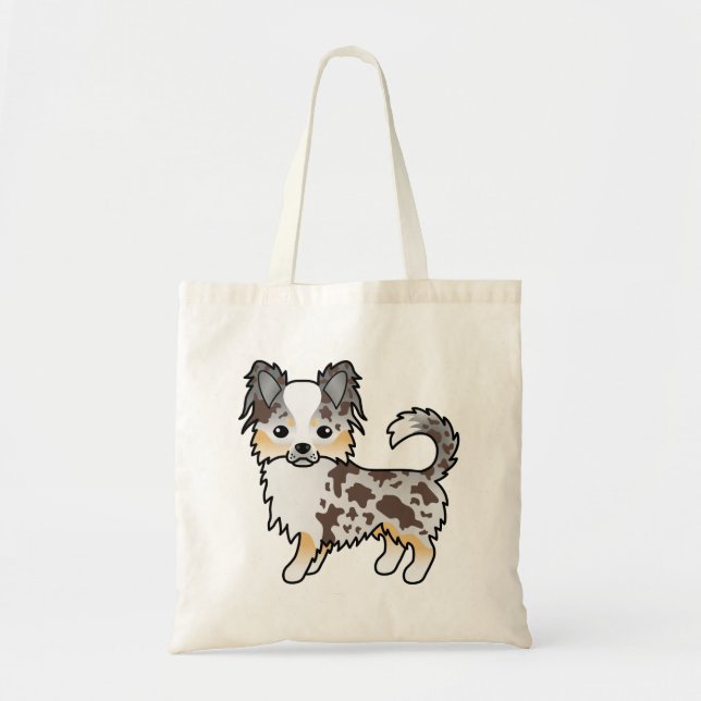 Bolsa Tote Cachorro Bonito Chihuahua Casaco Comprido Merle Ch (Frente)