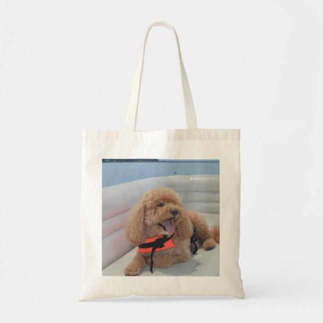 Bolsa Tote Cachorro Bonito Com Colete De Vida (Frente)
