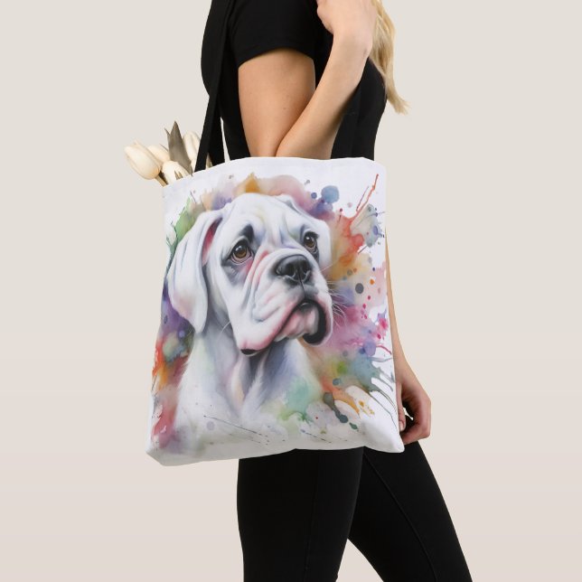 Bolsa Tote Cachorro Boxer Alegria 🐾Manchado de Tinta  🐾Boxe (Close Up)