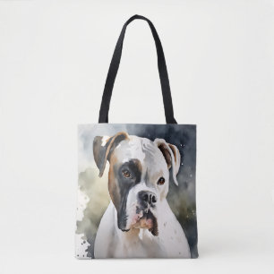 Bolsa Tote Cachorro Boxer de Aquarela