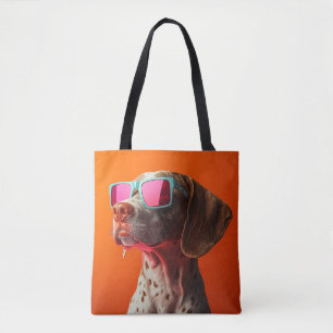 Bolsa Tote Cachorro Bracco italiano legal com óculos de sol