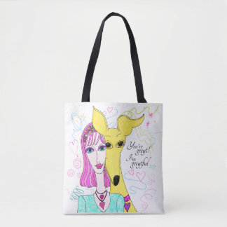 Bolsa Tote Cachorro branco e senhora
