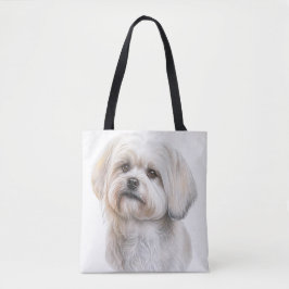 BOLSA TOTE CACHORRO BRANCO MALTESCO BRANCO
