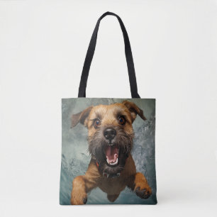 Bolsa Tote Cachorro Brincalhão Nadando Embaixo D'água Design