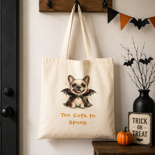 Bolsa Tote Cachorro Bulldog Francês Vampiro Morcego de Hallow