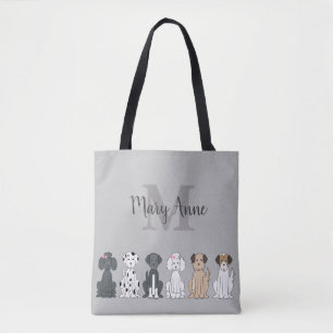 Bolsa Tote Cachorro Cachorro Amém Cinza Monograma