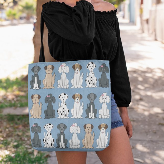 Bolsa Tote Cachorro Cachorro Cortado Padrões Na moda (Cute Dog Pattern Tote Bag. Perfect for Dog Pet Lovers, )