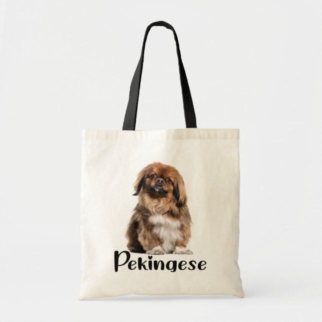 Bolsa Tote Cachorro Cachorro Gift Pekingese (Frente)