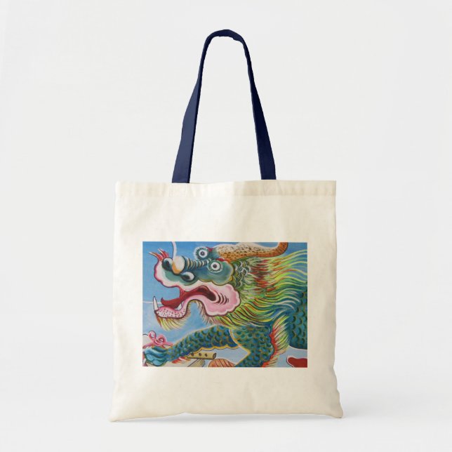Bolsa Tote Cachorro Chinês/Mural Guardião do Leão (Frente)