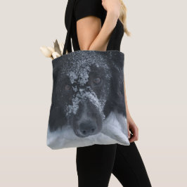 Bolsa Tote Cachorro Collie de Borda Virada para Neve