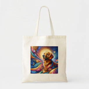 Bolsa Tote Cachorro cômico feliz e bonito comprando sacos de