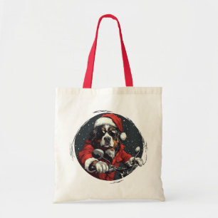 Bolsa Tote Cachorro da Montanha Bernese de Natal