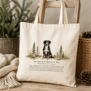 Bolsa Tote Cachorro da Montanha Entlebucher Aquarela Citação