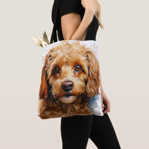 BOLSA TOTE CACHORRO DE BRINQUEDOS DE APRICOTO ADORÁVEL