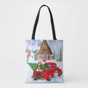 Bolsa Tote Cachorro De Caça Na Neve De Parto De Natal