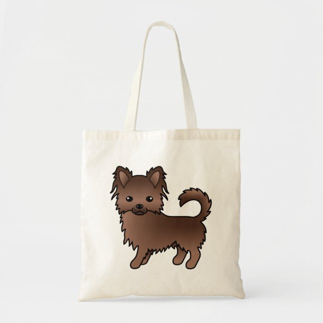 Bolsa Tote Cachorro de Cartografia de Chocolate Longo Casaco  (Frente)