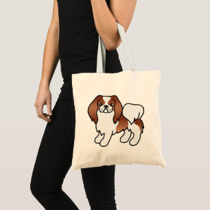 Bolsa Tote Cachorro De Cartografia Japonês Vermelho E Branco