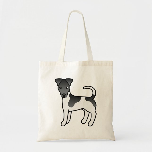 Bolsa Tote Cachorro de Cartoon de Coroa Negra Suave (Frente)