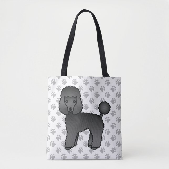 Bolsa Tote Cachorro de Cartoon Negro (Frente)
