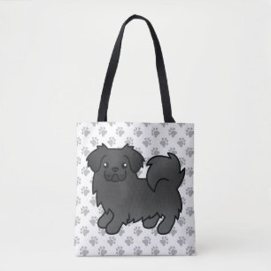 Bolsa Tote Cachorro de Cartoon Negro-espanhol-tibetano