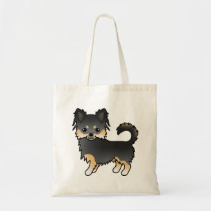 Bolsa Tote Cachorro De Cartoons, Casaco Chihuahua, Negro E Lo