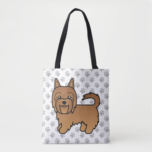 Bolsa Tote Cachorro de Cartoons Terrier Cute Vermelho Austral (Frente)