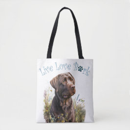 Bolsa Tote Cachorro de Chocolate Mãe Floral