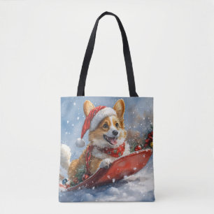 Bolsa Tote Cachorro de Corgi, deixe nevar o Natal