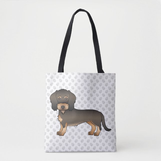 Bolsa Tote Cachorro De Desenho Animado Dachsund De Arame Java (Frente)