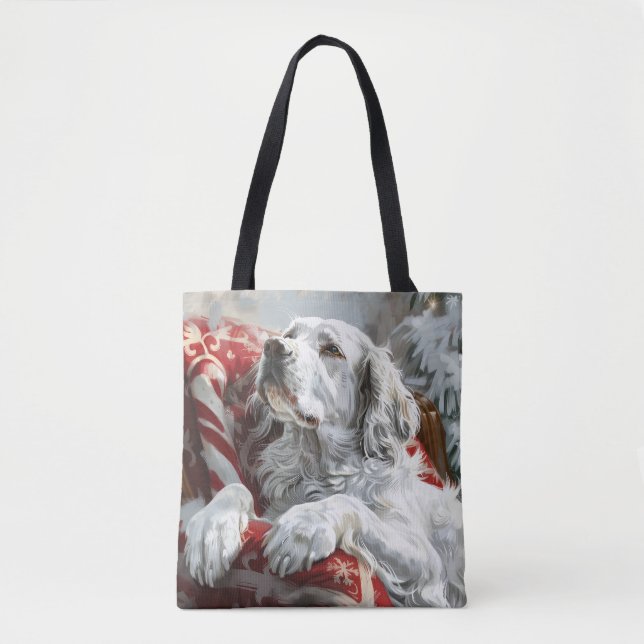 Bolsa Tote Cachorro de inverno Festivo (Frente)