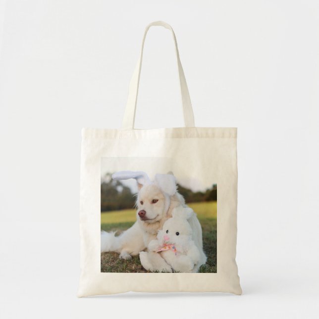 Bolsa Tote Cachorro de Lapphund, Branco, Finlandês (Frente)
