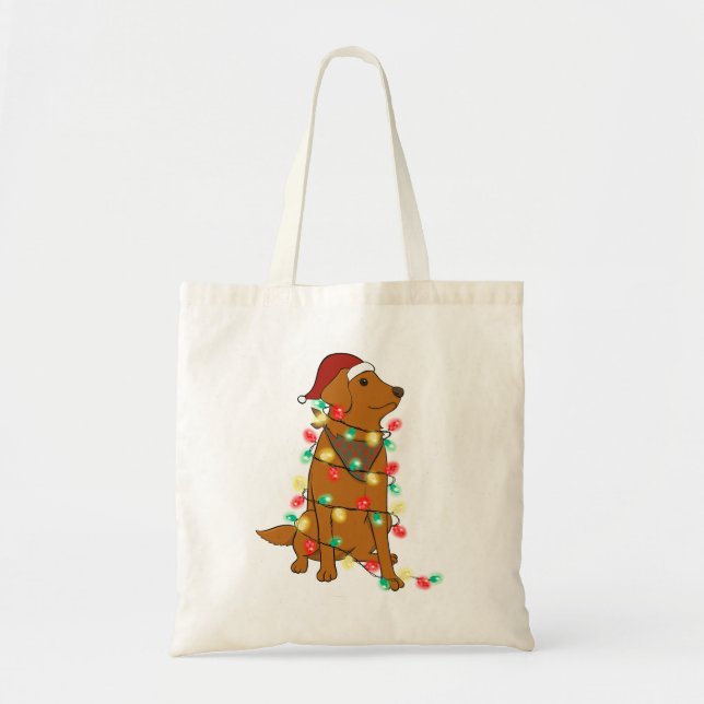 Bolsa Tote Cachorro de Natal Engraçado (Frente)