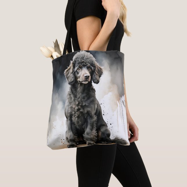 BOLSA TOTE CACHORRO DE POÓDULO MINIATURA PRETA (Close Up)