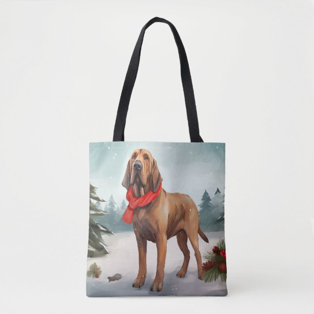 Bolsa Tote Cachorro de Sangue no Natal da Neve (Frente)