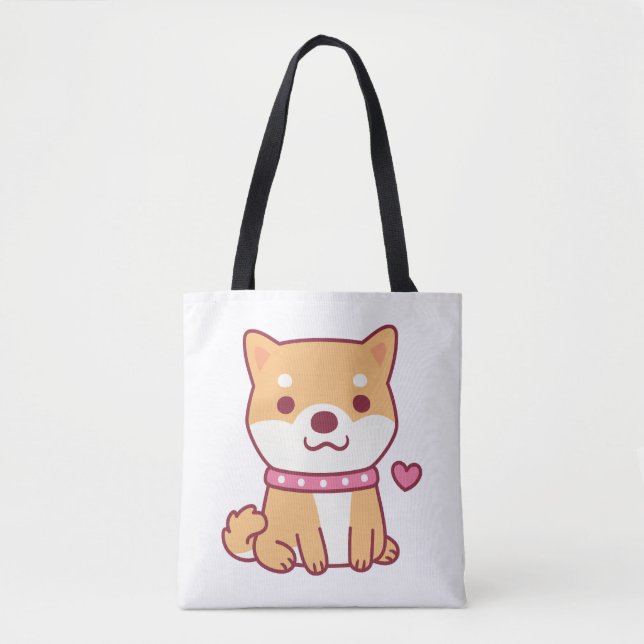 Bolsa Tote Cachorro de Shiba Inu (Frente)