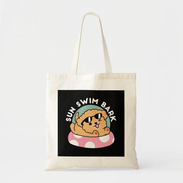 Bolsa Tote Cachorro de verão - Cachorro flutuante com óculos  (Frente)