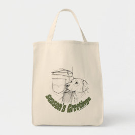 Bolsa Tote Cachorro Divertido Amante Saudações de Natal