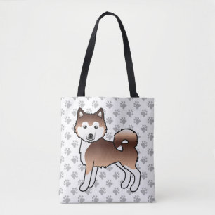 Bolsa Tote Cachorro e patas crutas do alfabeto vermelho do Al