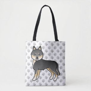 Bolsa Tote Cachorro e patas, negros e pardos, siberianos