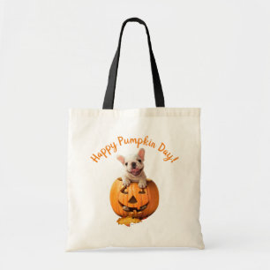 Bolsa Tote Cachorro em Jack-o-Lanterna