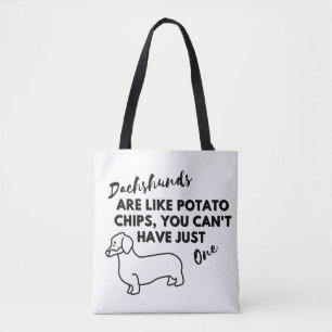 Bolsa Tote Cachorro Engraçado: Chapas de Dachshances e Batata