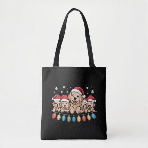 Bolsa Tote Cachorro engraçado de Natal do Retriever Dourado