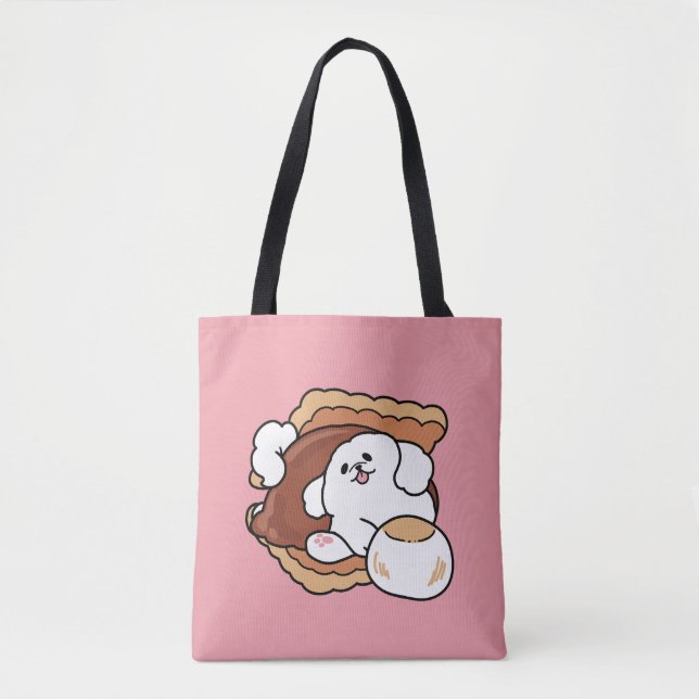 Bolsa Tote Cachorro Engraçado e Design de S'more – Pun para A (Frente)