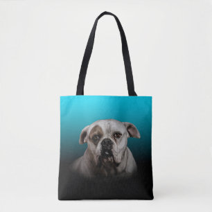 Bolsa Tote Cachorro Escuro com Gradação Preta Azul