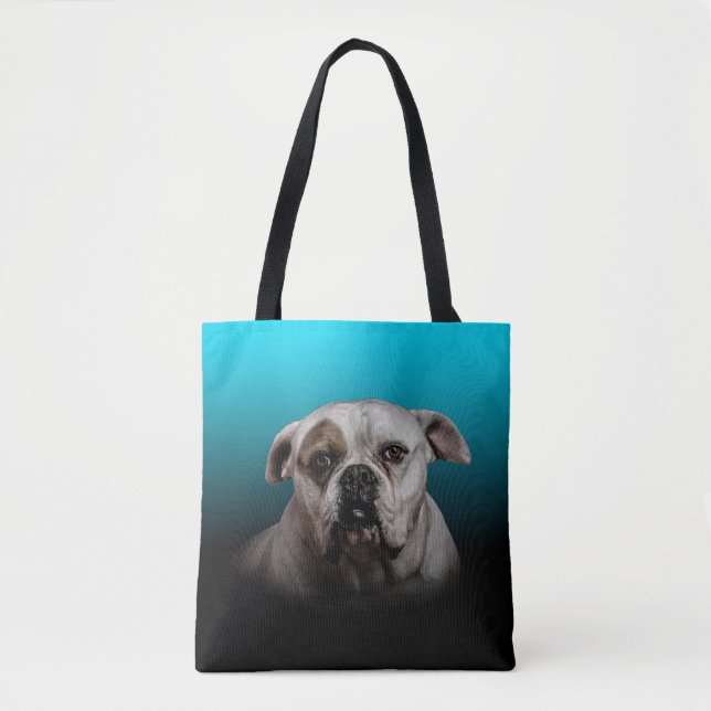 Bolsa Tote Cachorro Escuro com Gradação Preta Azul (Frente)