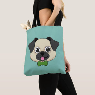 Bolsa Tote Cachorro Feliz e Bonito com Papillon